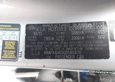 2016 Kia Forte Lx from USA, damaged, VIN KNAFK4A65G5540470